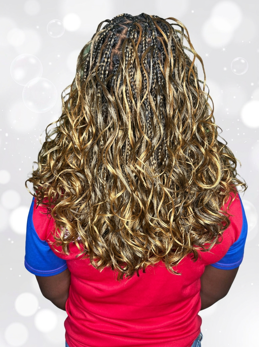 Medium French curl braids