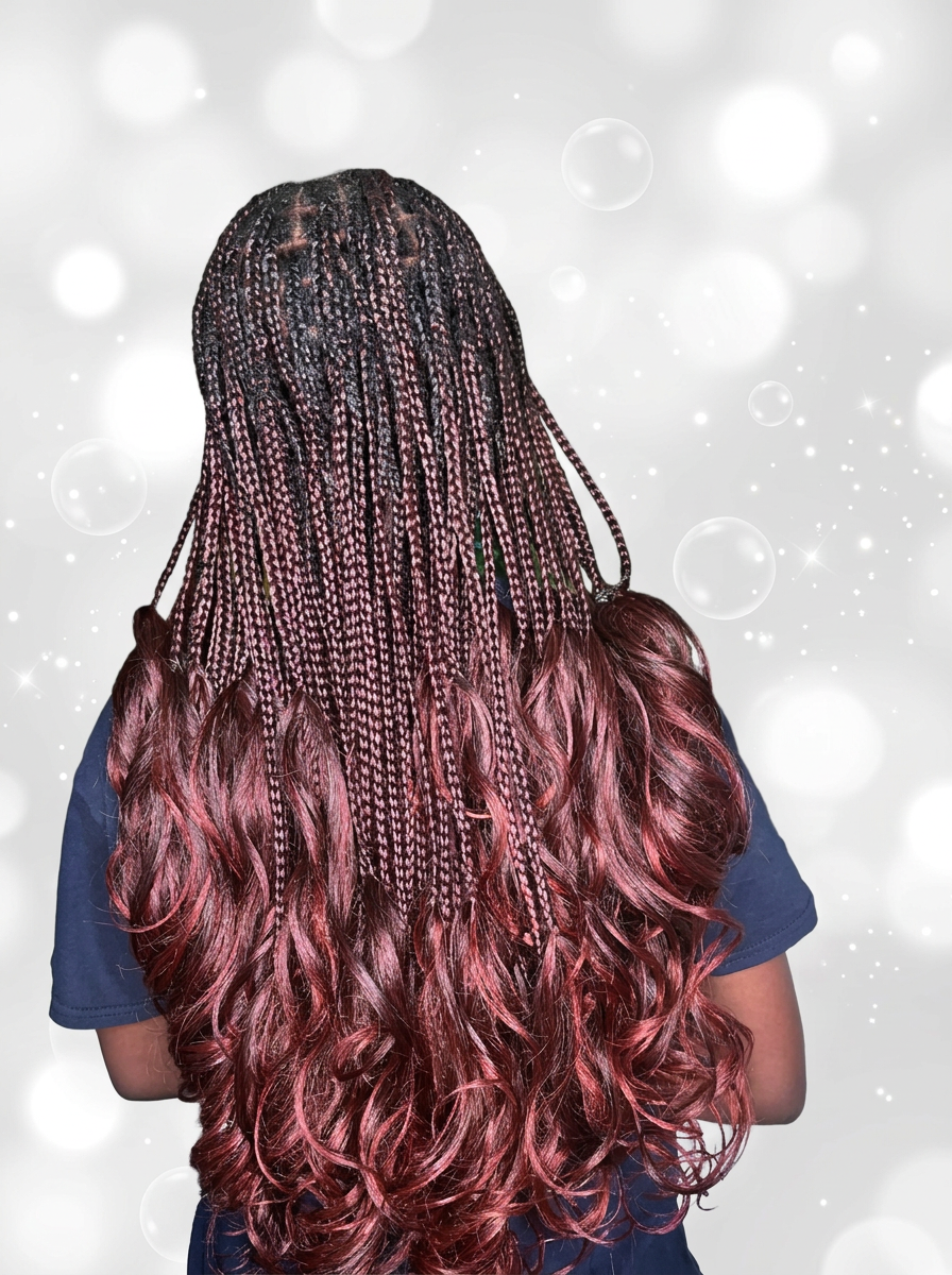 Smedium French curl braids