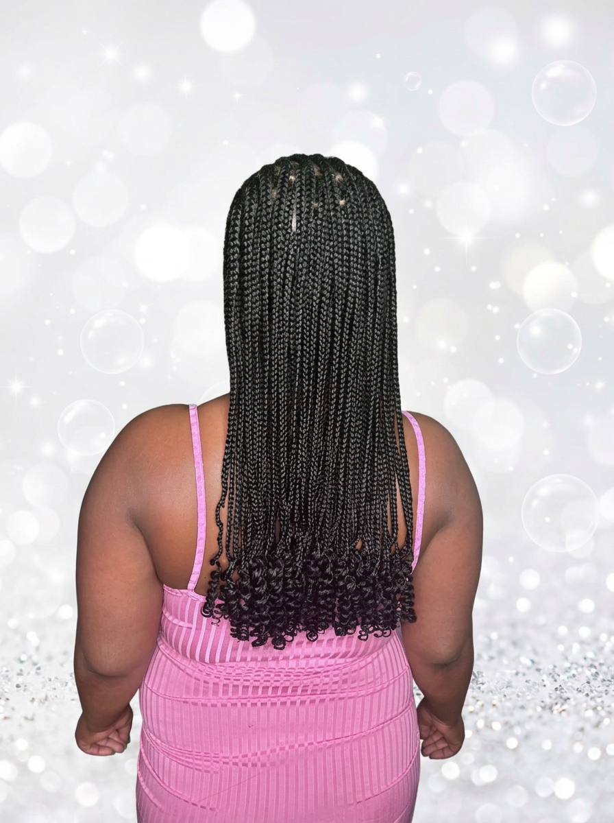 Smedium Regular Knotless Braids at Rozii Hair Braiding