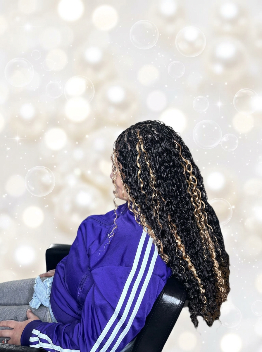 Medium bohemian braids with blonde highlights