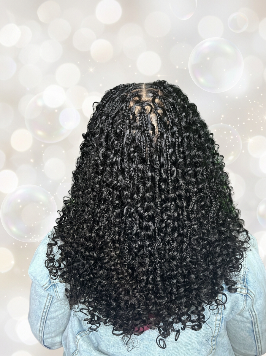 Small Medium Bohemian Braids at Rozii Hair Braiding