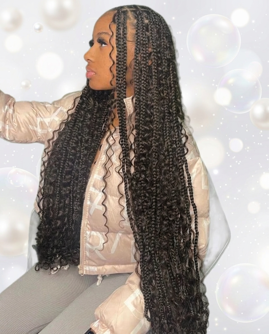 Medium Large Bohemian Braids at Rozii Hair Braiding